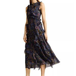 Ted Baker London Karolia Sleeveless Waterfall Midi Dress -  sz 14 NWOT